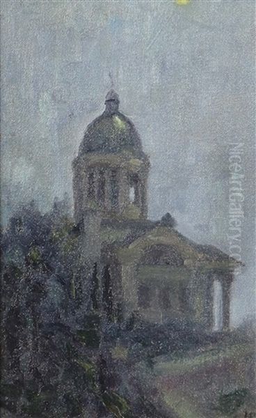 Kapelle In Vollmondnacht Oil Painting by Hermann Pleuer