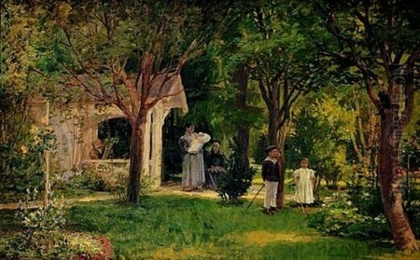 W Ogrodzie Oil Painting by Kazimierz Pochwalski