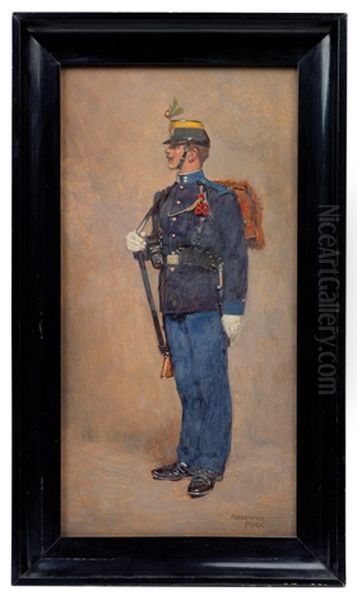 Ein Corporal Des K. U. K. Infanterie-regiments Hochund Deutschmeister Nr. 4 Oil Painting by Alexander Pock