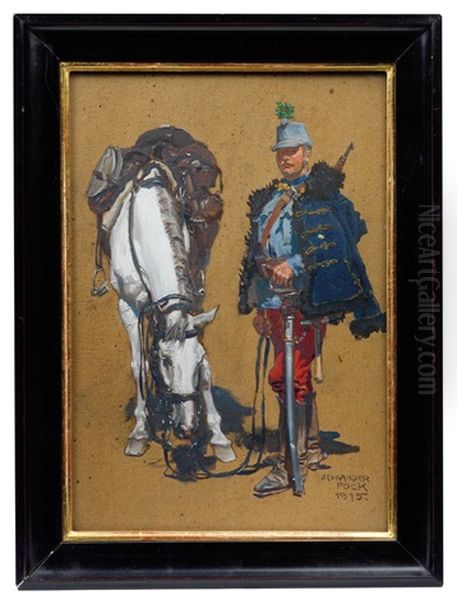 Husar Bei Jaroslau Oil Painting by Alexander Pock