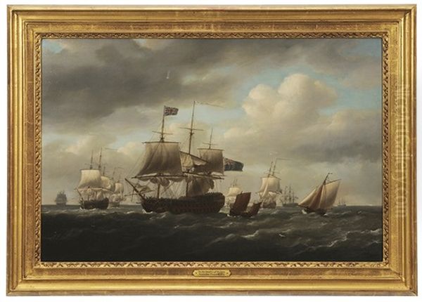 The Blue Squadron Off The Down Oil Painting by Nicholas Pocock