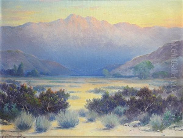 Sunset Om The Desert Oil Painting by Alexis Matthew Podchernikoff