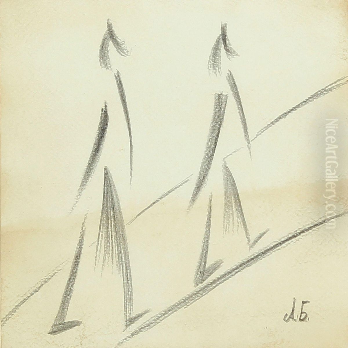 Compostition With Persons Oil Painting by Alexander Konstantinovich Bogomazov