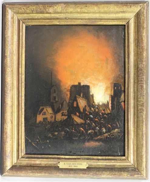 L'incendie Dans La Ville Oil Painting by Egbert van der Poel
