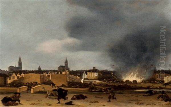 Explosion Del Arsenal Oil Painting by Egbert van der Poel