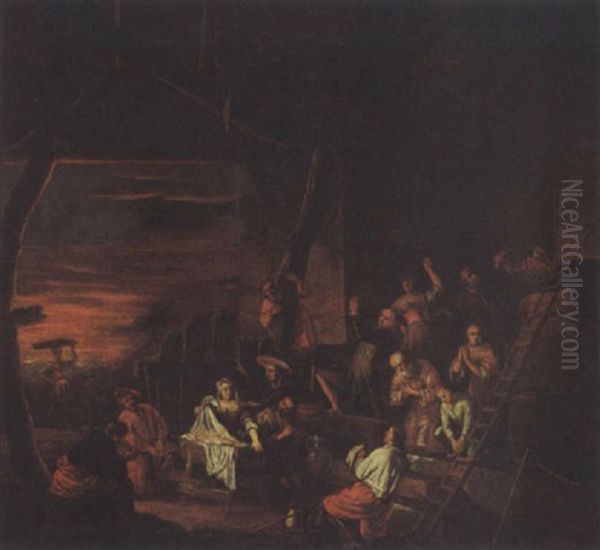 The Adoration Of The Shepherds Oil Painting by Egbert van der Poel