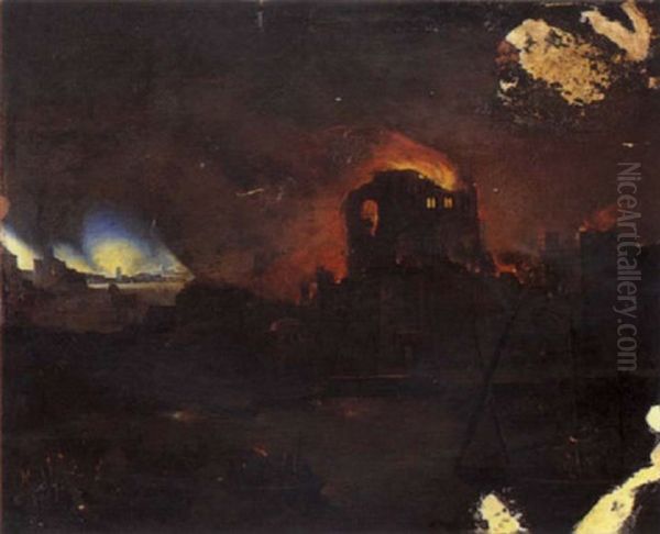 Incendio Di Troia Oil Painting by Egbert van der Poel