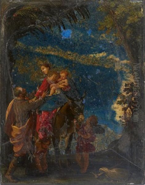 La Fuite En Egypte Oil Painting by Cornelis Van Poelenburgh