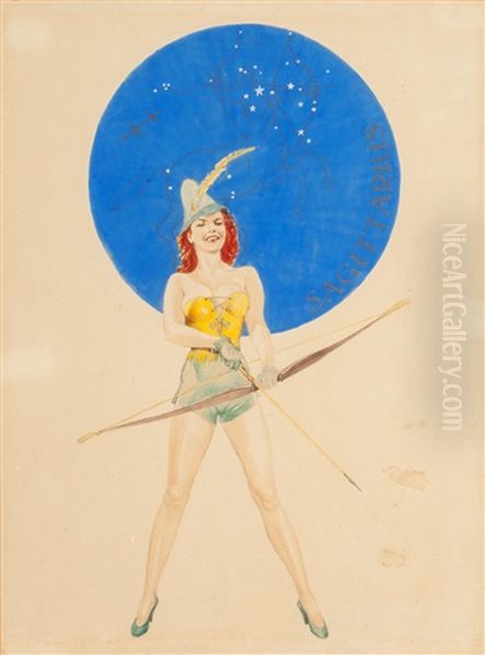 Sagittarius Oil Painting by Willy Andrew Pogany