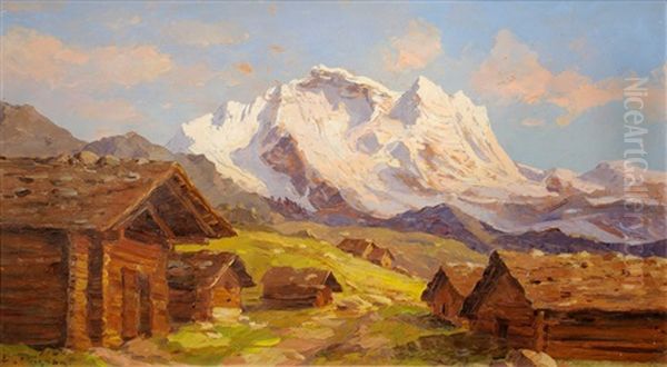 Wengen - La Jungfrau Oil Painting by Lucien Poignant