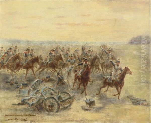La Charge Oil Painting by Theophile Ii Poilpot