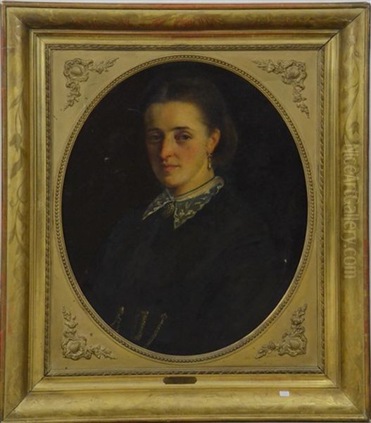 Portrait De Dame Oil Painting by Theophile Ii Poilpot