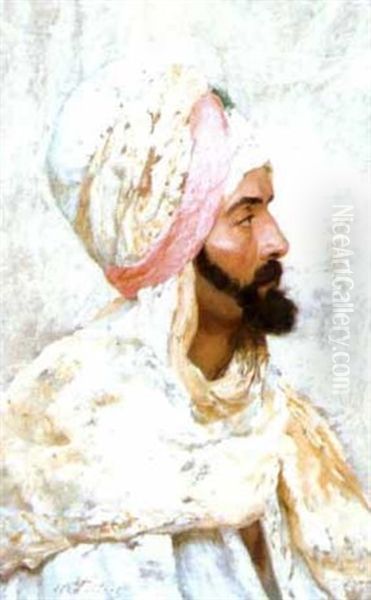 Le Chef Arabe Oil Painting by Theophile Ii Poilpot