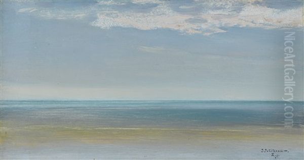 The Sea At La Panne Oil Painting by Ivan Pavlovich Pokhitonov