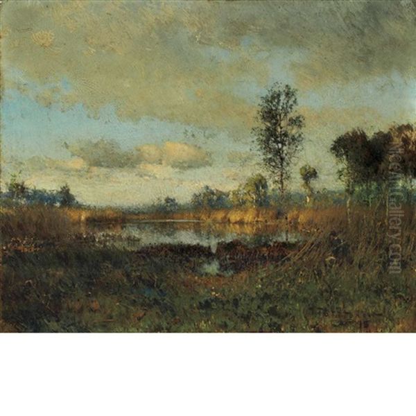 Etang Dans Les Landes Oil Painting by Ivan Pavlovich Pokhitonov