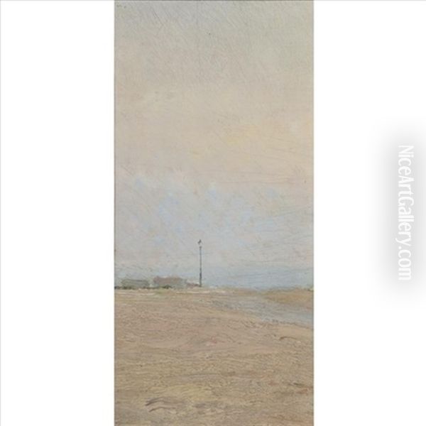 Lampost Oil Painting by Ivan Pavlovich Pokhitonov