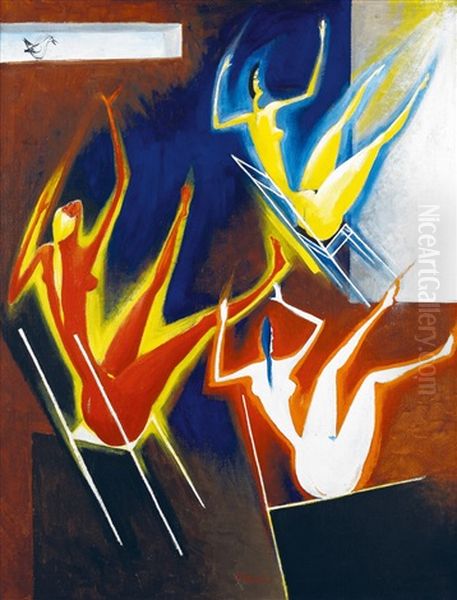 Pad Oil Painting by Vaclav Pokorny