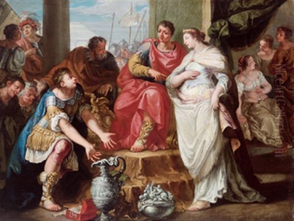 Die Enthaltsamkeit Des Scipio, La Continenza Di Scipione Oil Painting by Francesco Polazzo