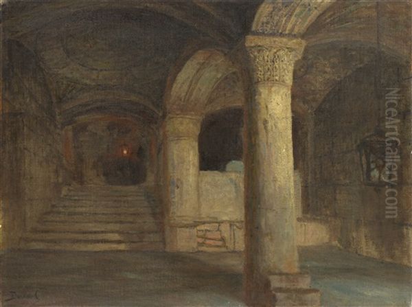 The Vault Under Al-aqsa Mosque. Temple Mount, Jerusalem Oil Painting by Vasily Polenov