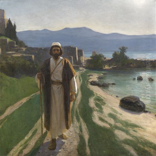 He Resolutely Set Out For Jerusalem Oil Painting by Vasily Polenov