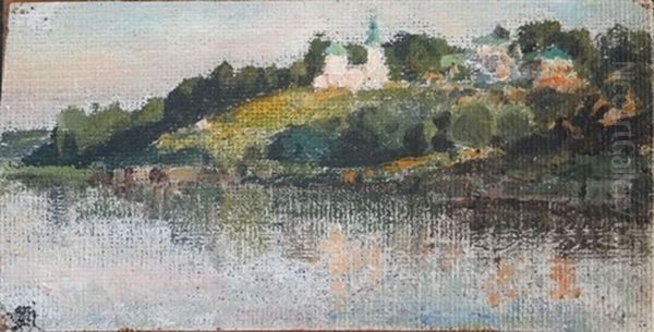 By The Volga Oil Painting by Vasily Polenov