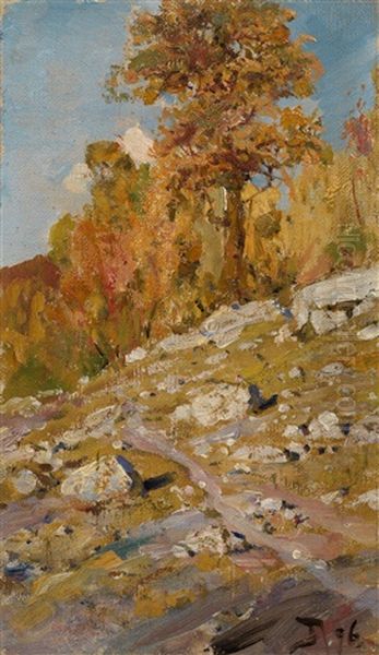 Oka Riverside, Oaks Oil Painting by Vasily Polenov