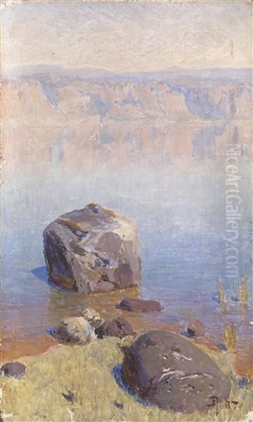 Study Of Rocks By Lake Tiberias Oil Painting by Vasily Polenov