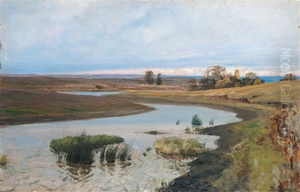 River Landscape Oil Painting by Vasily Polenov