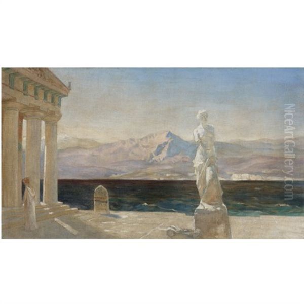 Classical Landscape (design For The Opera Prizraki Elladyi (ghosts Of Hellas)) Oil Painting by Vasily Polenov