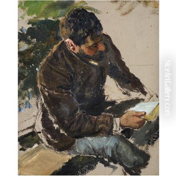 Portrait Of Konstantin Korovin Oil Painting by Vasily Polenov