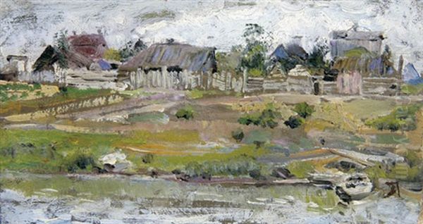 Village Landscape In Summer Oil Painting by Vasily Polenov