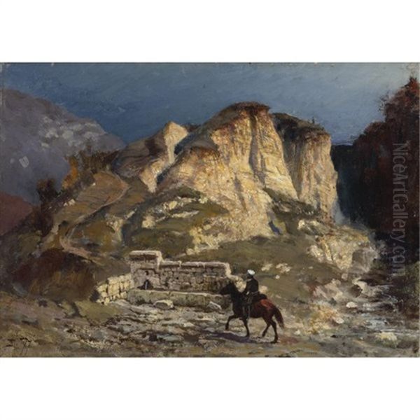 Fountain In The Environs Of The Village Brestovets Oil Painting by Vasily Polenov