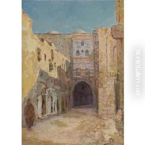 A Street In Cairo Oil Painting by Vasily Polenov