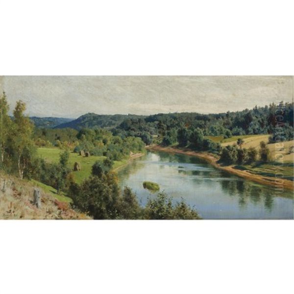 The River Oyat Oil Painting by Vasily Polenov
