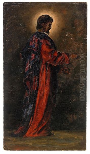 The Figure Of Christ (preliminary Study) Oil Painting by Vasily Polenov