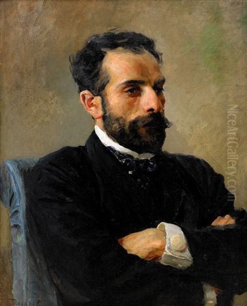 Portrait Of Isaac Ilich Levitan Oil Painting by Vasily Polenov
