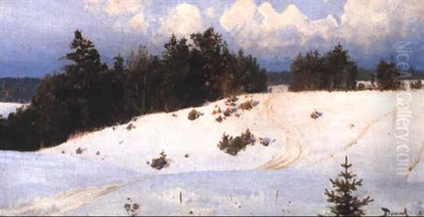 Winter Landscape Oil Painting by Vasily Polenov