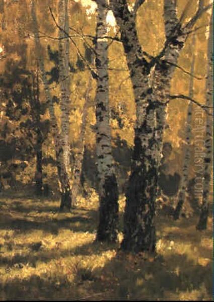 Silver Birches Oil Painting by Vasily Polenov