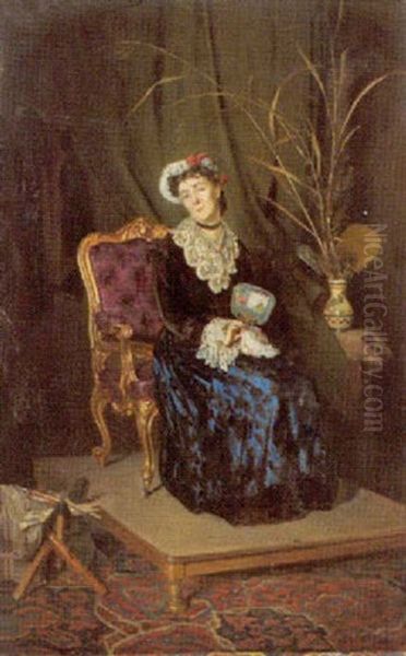 Das Letzte Aufgebot Oil Painting by Julius Pollak