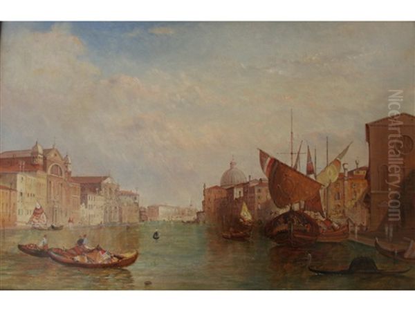 A View On The Grand Canal, Venice Oil Painting by Alfred Pollentine