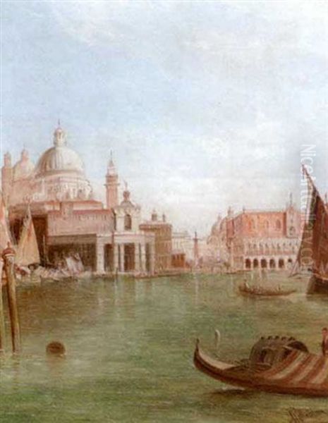 The Venetian Lagoon With Santa Maria Maggiore And The Doge's Palace Oil Painting by Alfred Pollentine