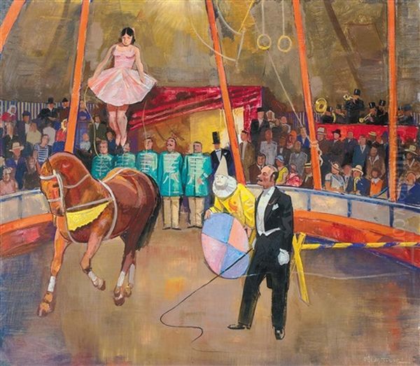 Acrobat Oil Painting by Tibor Polya
