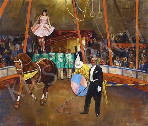 Circus Oil Painting by Tibor Polya