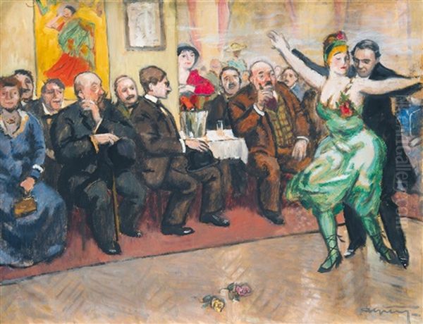 Cabaret Oil Painting by Tibor Polya