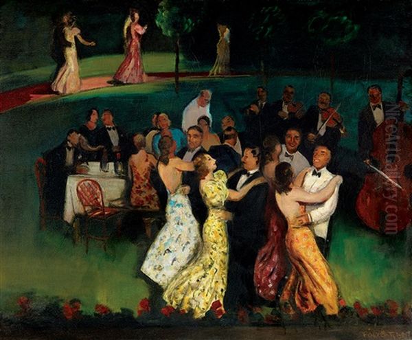 Garden Party Oil Painting by Tibor Polya