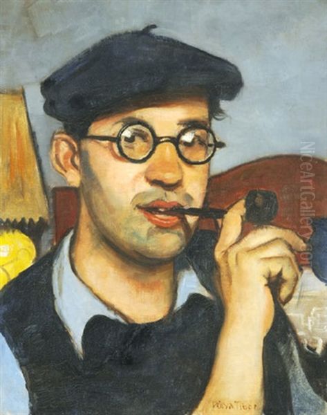 Self-portrait Oil Painting by Tibor Polya