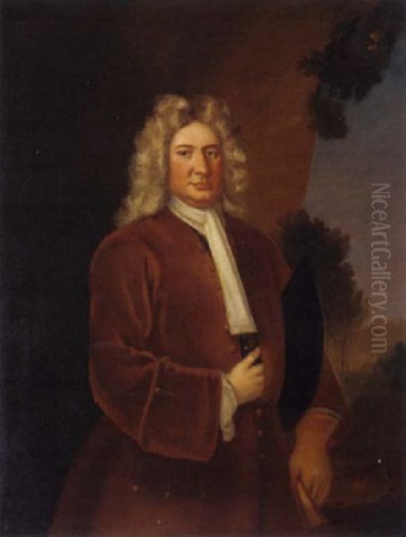 Portrait Of Thomas Coster, M.p. For Bristol, In A Brown Coat Oil Painting by Arthur Pond
