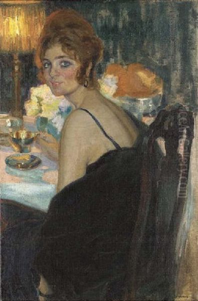 La Femme A La Sortie Oil Painting by Francisco Pons Arnau