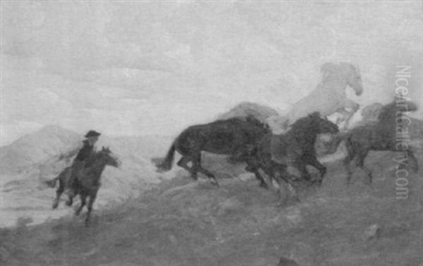 Jinetes Y Tropilla Oil Painting by Francisco Pons Arnau