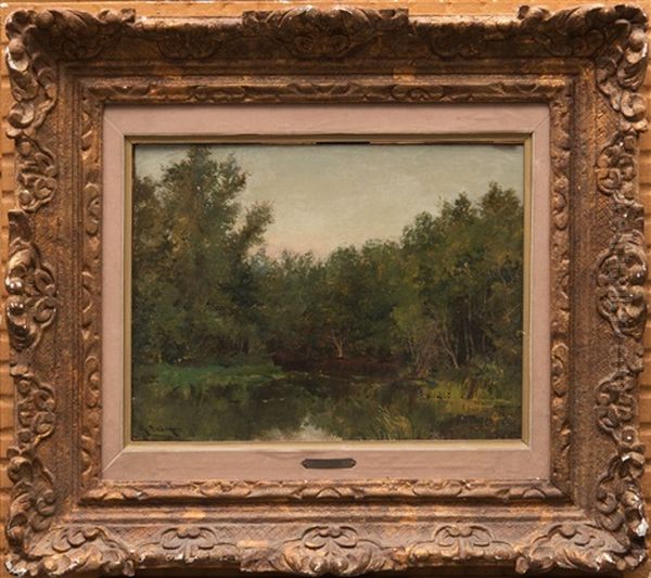 La Gapeau A La Crau A Hyeres Oil Painting by Luc Raphael Ponson